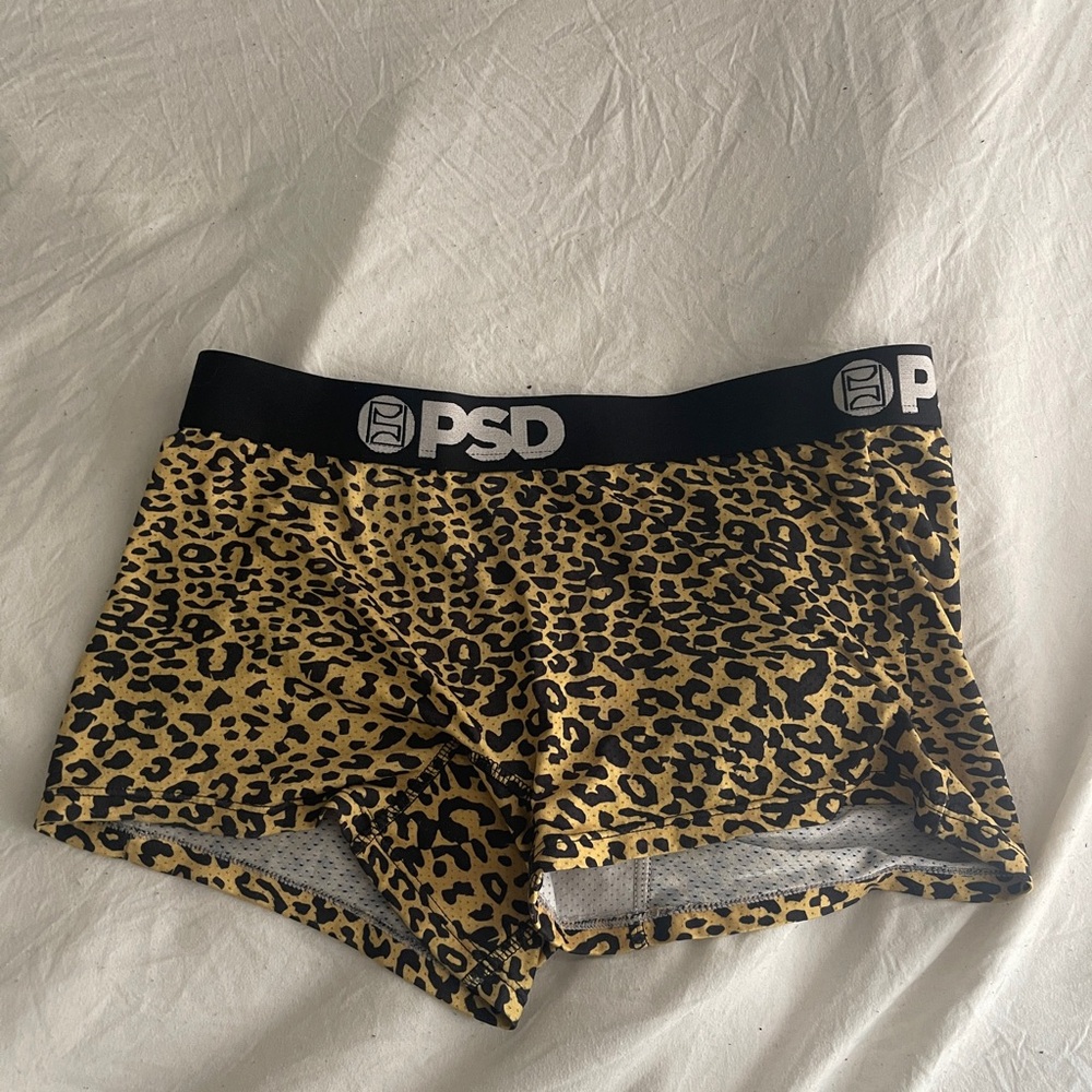 PSD Brown and Black Bike Shorts with Animal Print